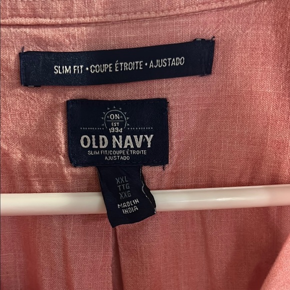 Old Navy Pink Casual Button Down Shirt Relaxed Fit - Picture 2 of 9